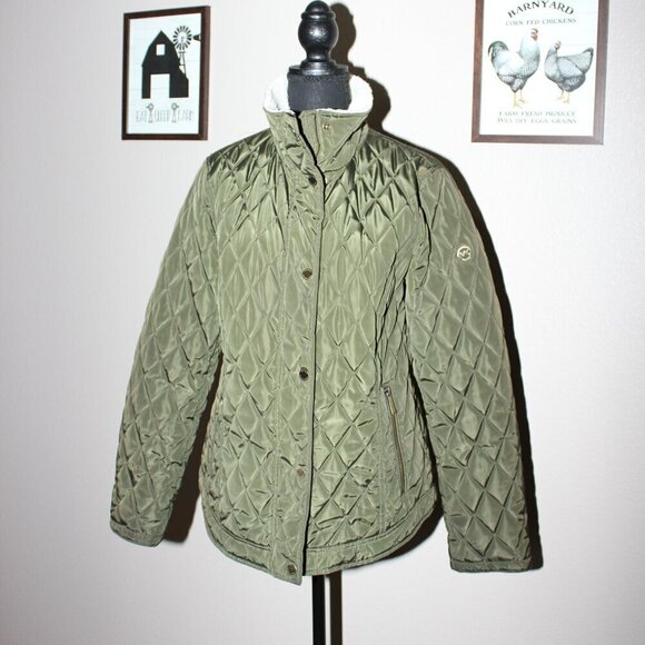 Michael by Michael Kors Green Puffer Jacket Size Large - Picture 1 of 8
